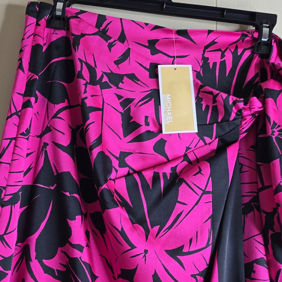 MICHEAL Micheal Kors Palm Print Faux Wrap Midi Skirt 12 - Picture 5 of 13